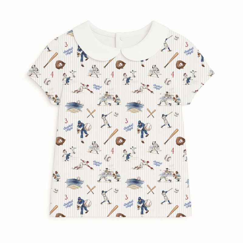 Short Sleeve T-shirt for Boys and Girls with Collar TSH001CL BASEBALL Short Sleeve T-shirt for Boys and Girls with Collar TSH001CL BASEBALL