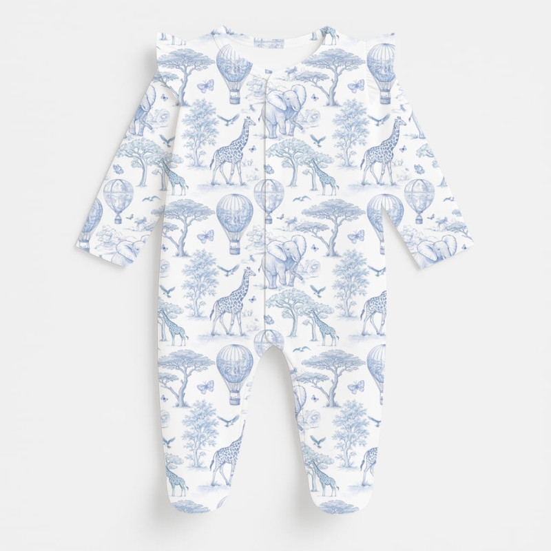 Сліп з рюшами для дівчинки із 100% бавовни Pima K065 BLUE TOILE AFRICA