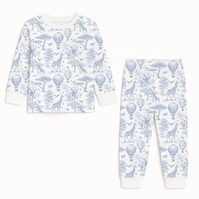 Дитяча піжама з довгим рукавом з 100% pima котона PJ001 BLUE TOILE AFRICA Дитяча піжама з довгим рукавом з 100% pima котона PJ001 BLUE TOILE AFRICA