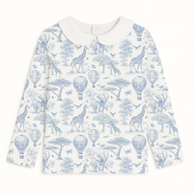 Long Sleeve T-shirt for Boys and Girls з комiрцем TSH002CL BLUE TOILE AFRICA Long Sleeve T-shirt for Boys and Girls з комiрцем TSH002CL BLUE TOILE AFRICA
