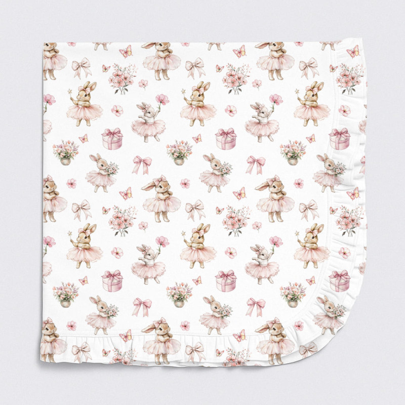 Two-Layer Baby Blanket with Ruffles BL002 BUBBLES Two-Layer Baby Blanket with Ruffles BL002 BUBBLES