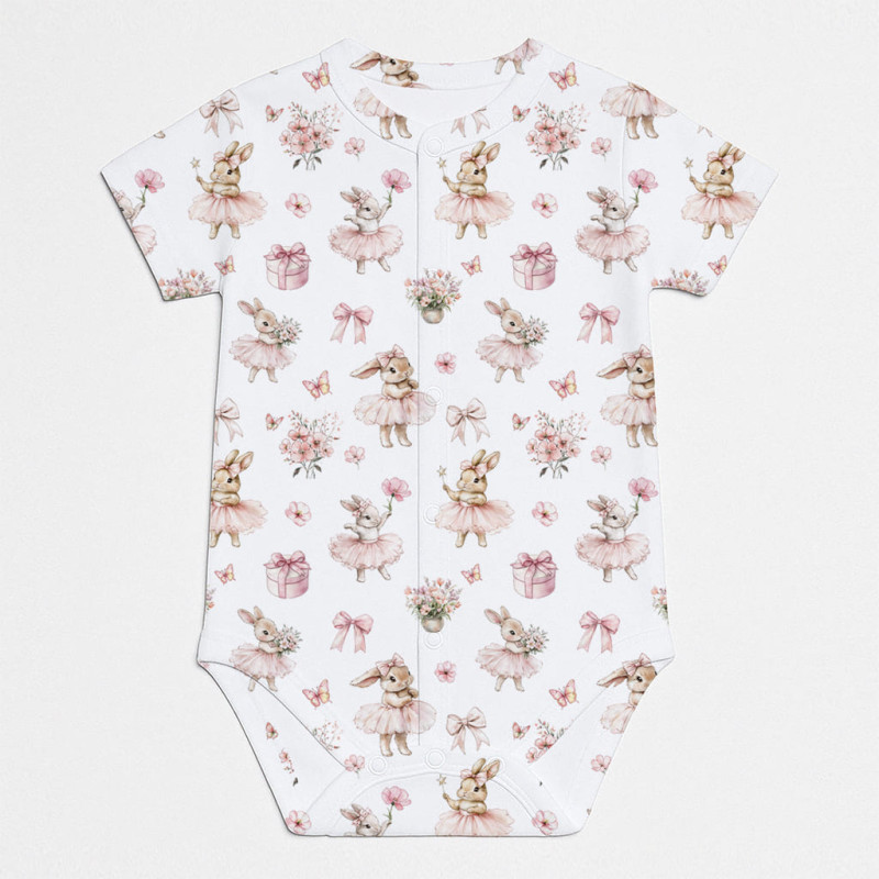 Printed Short-Sleeve Front Fastening Bodyvest for Babies BSHL009 BUBBLES Printed Short-Sleeve Front Fastening Bodyvest for Babies BSHL009 BUBBLES