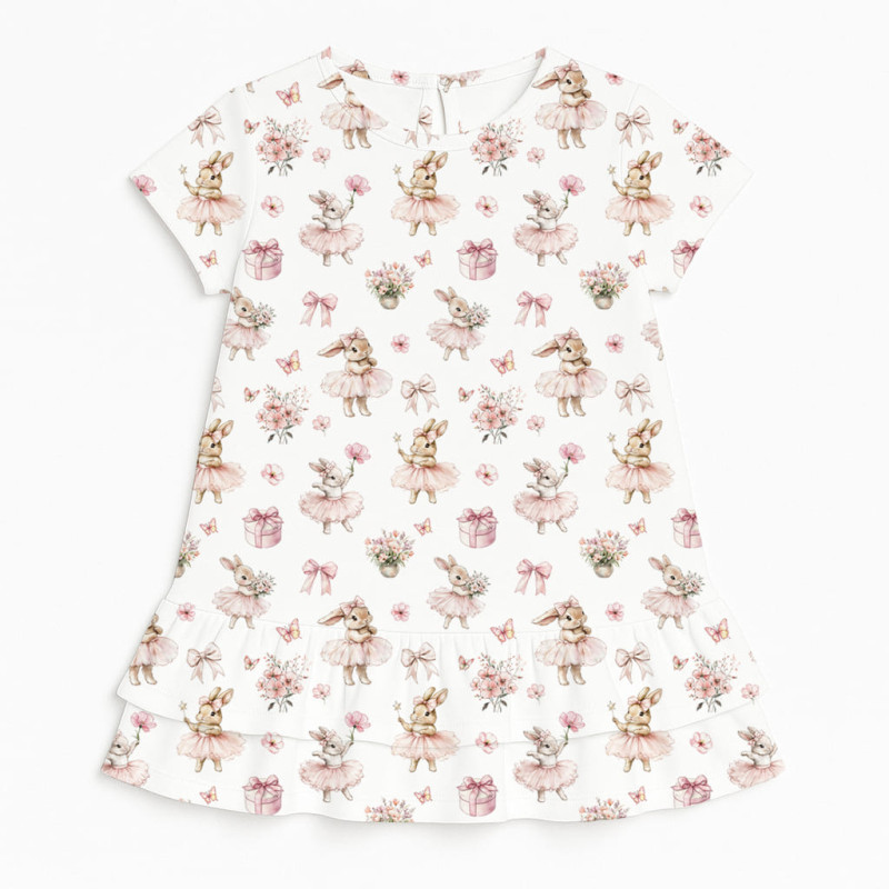 Supima Cotton Night Dress with Ruffle DR002 BUBBLES Supima Cotton Night Dress with Ruffle DR002 BUBBLES