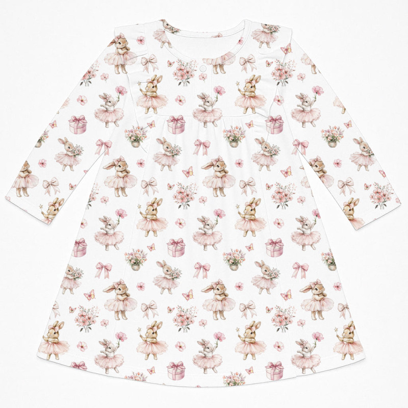 Charming Long-Sleeved Night Dress with Ruffles DR016 BUBBLES Charming Long-Sleeved Night Dress with Ruffles DR016 BUBBLES