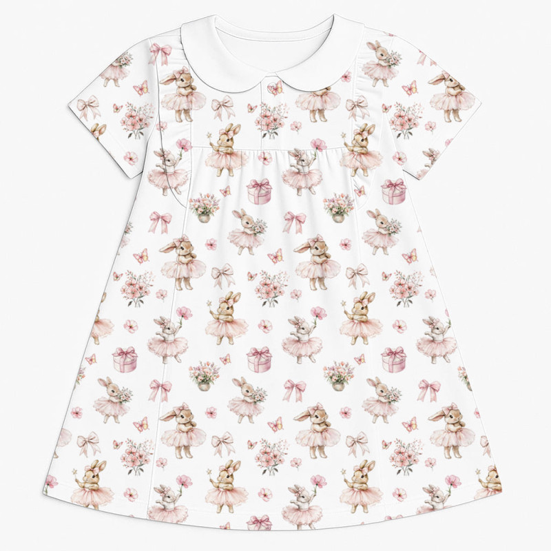 Supima Cotton Night Dress with Ruffle and Collar DR018CL BUBBLES Supima Cotton Night Dress with Ruffle and Collar DR018CL BUBBLES