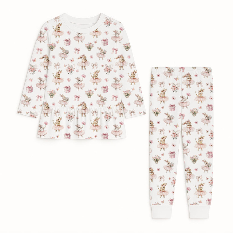 Girls Supima Cotton Pyjamas with Long Sleeves — PJ009 BUBBLES