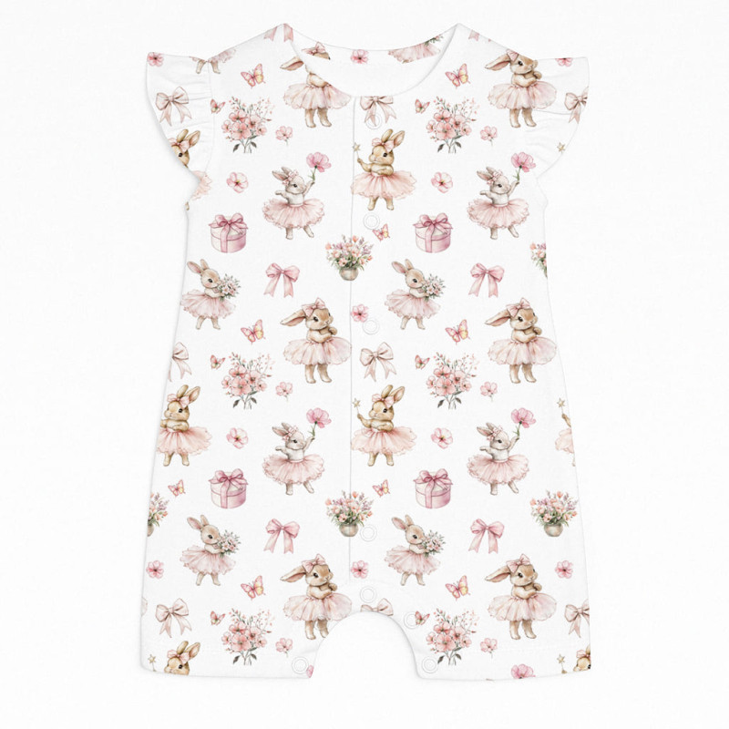 Supima Cotton Shortie with Ruffles R007 BUBBLES