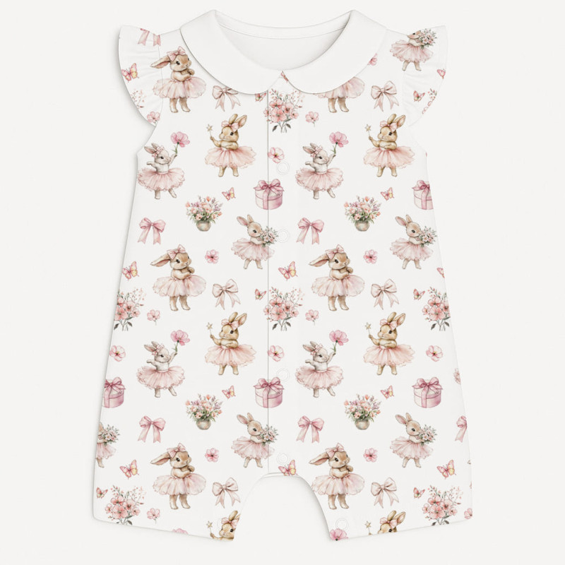 Supima Cotton Shortie with Ruffles and Collar – R007CL BUBBLES