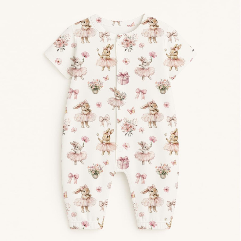 Long Supima Cotton Shortie with Sleeves  R017 BUBBLES