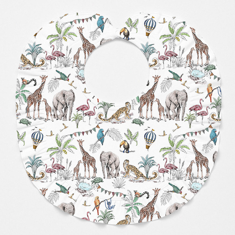 Baby Bib with Ruffles for girl BIB006 MADAGASKAR