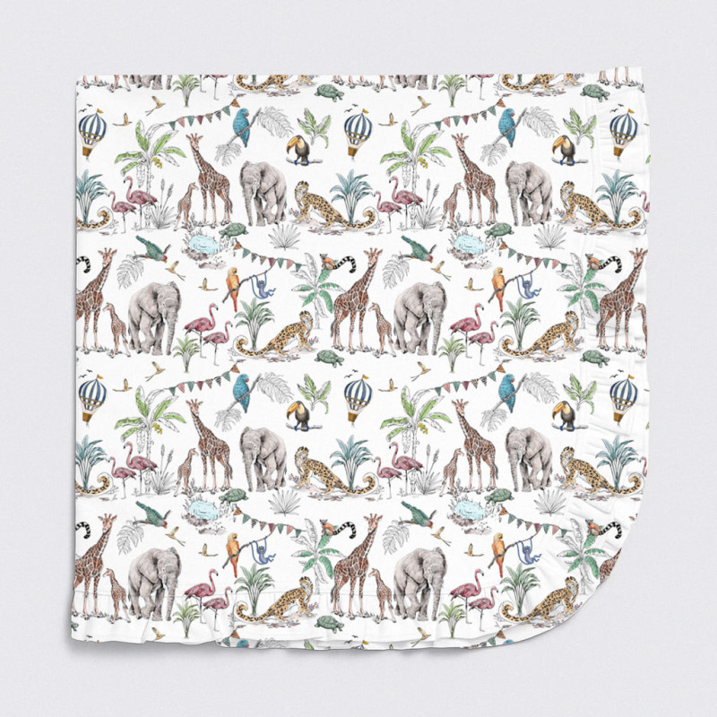 Two-Layer Baby Blanket with Ruffles BL002 MADAGASKAR Two-Layer Baby Blanket with Ruffles BL002 MADAGASKAR