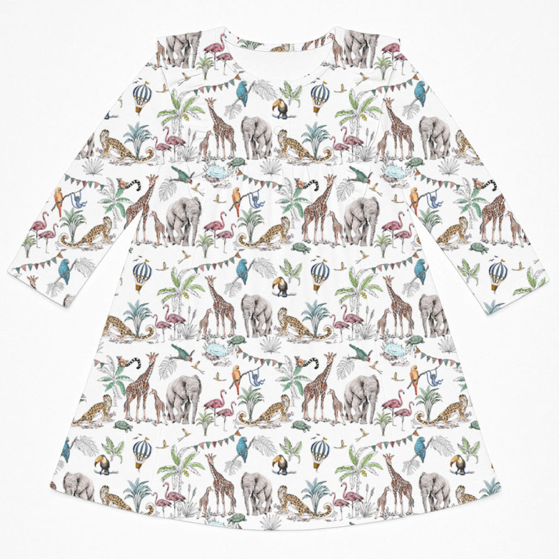 Charming Long-Sleeved Night Dress with Ruffles DR016 MADAGASKAR Charming Long-Sleeved Night Dress with Ruffles DR016 MADAGASKAR