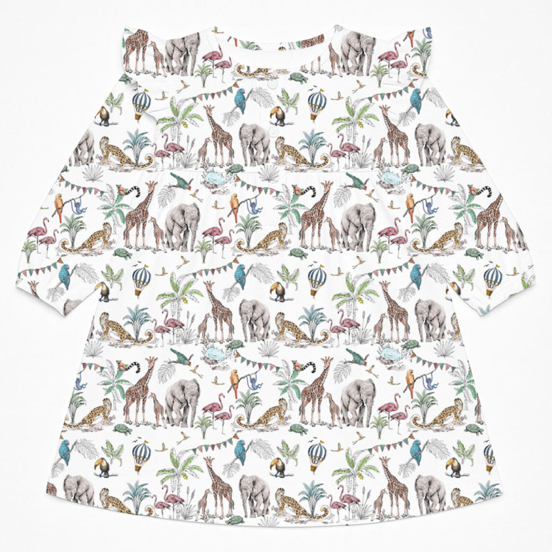 Charming Long-Sleeved Night Dress with Ruffles DR017 MADAGASKAR Charming Long-Sleeved Night Dress with Ruffles DR017 MADAGASKAR