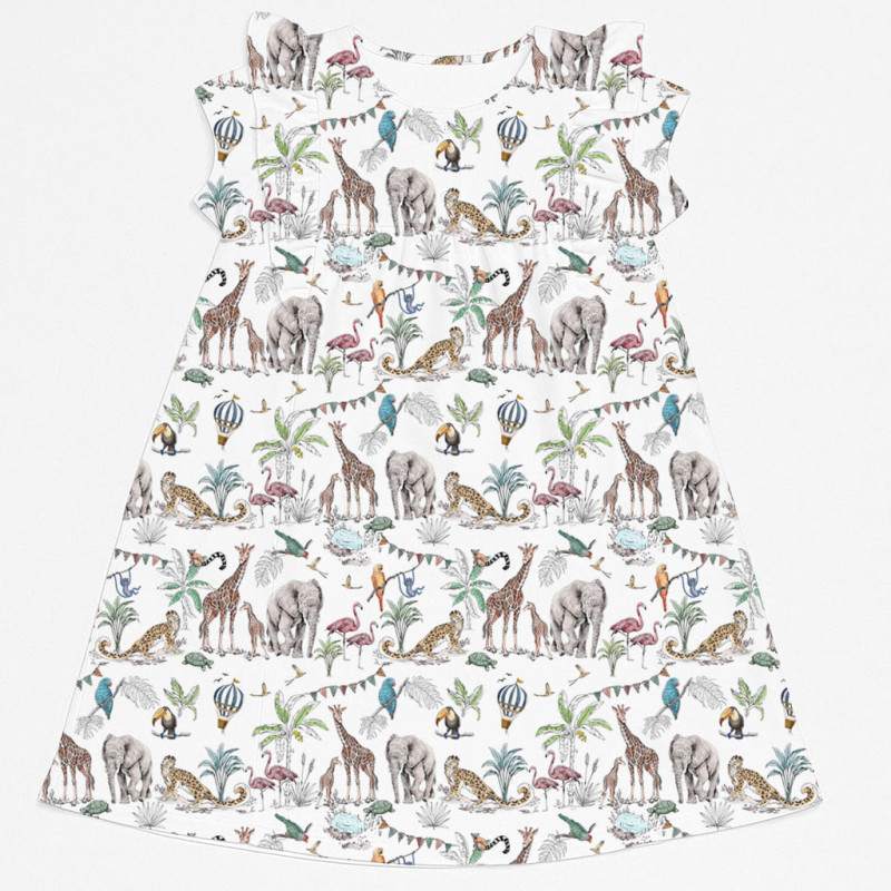 Сукня  з коротким рукавом і оборкою з бавовни Supima DR018 MADAGASKAR