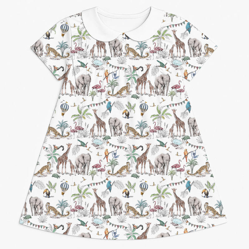 Supima Cotton Night Dress with Ruffle and Collar DR018CL MADAGASKAR Supima Cotton Night Dress with Ruffle and Collar DR018CL MADAGASKAR