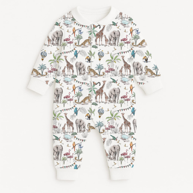 Long sleeve Romper for baby with collar K060CL MADAGASKAR Long sleeve Romper for baby with collar K060CL MADAGASKAR