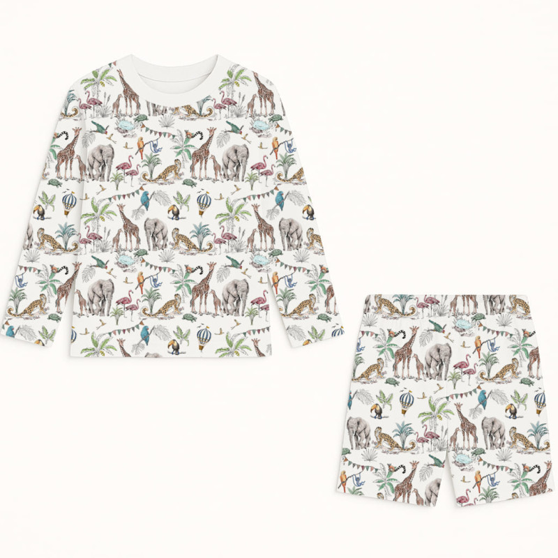 Printed Supima Cotton Top and Shorts Pyjama Set – PJ010 MADAGASKAR
