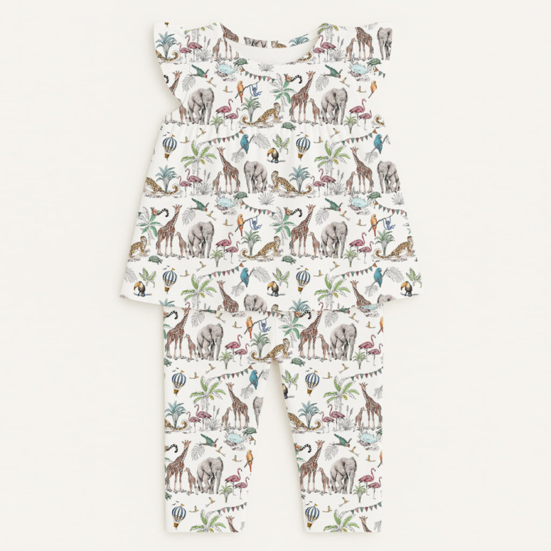 Yoke Girls Pyjama 100% organic Cotton PJ015 MADAGASKAR Yoke Girls Pyjama 100% organic Cotton PJ015 MADAGASKAR