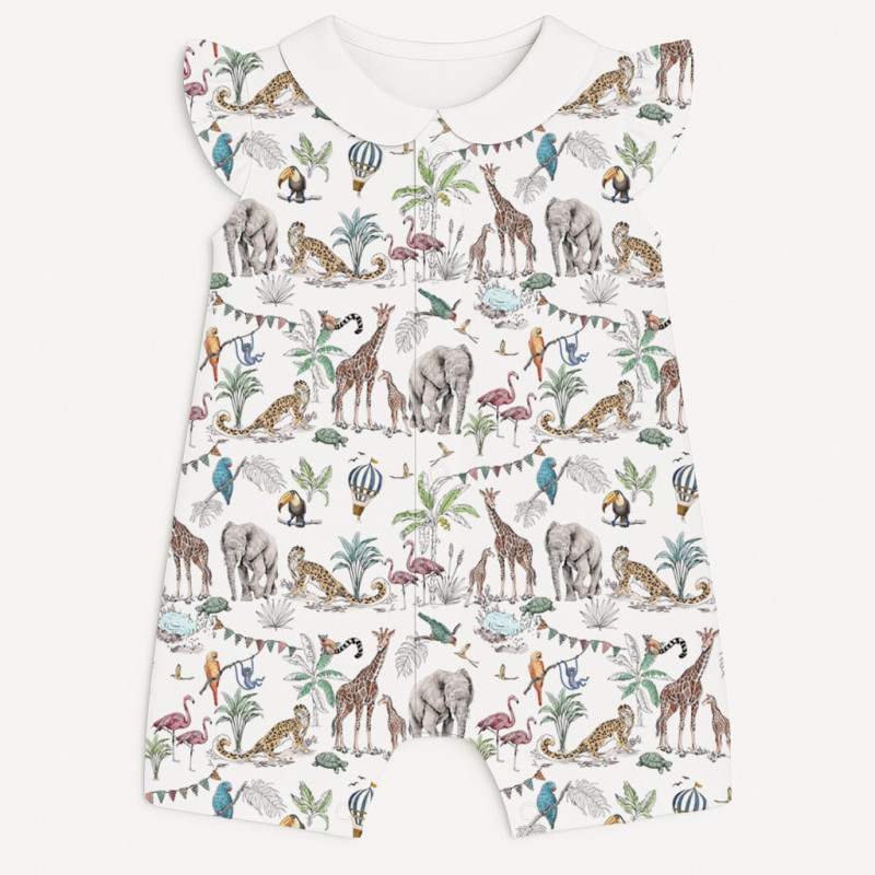 Supima Cotton Shortie with Ruffles and Collar – R007CL MADAGASKAR Supima Cotton Shortie with Ruffles and Collar – R007CL MADAGASKAR