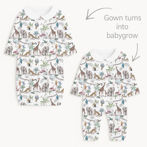 Baby converter gown with co..