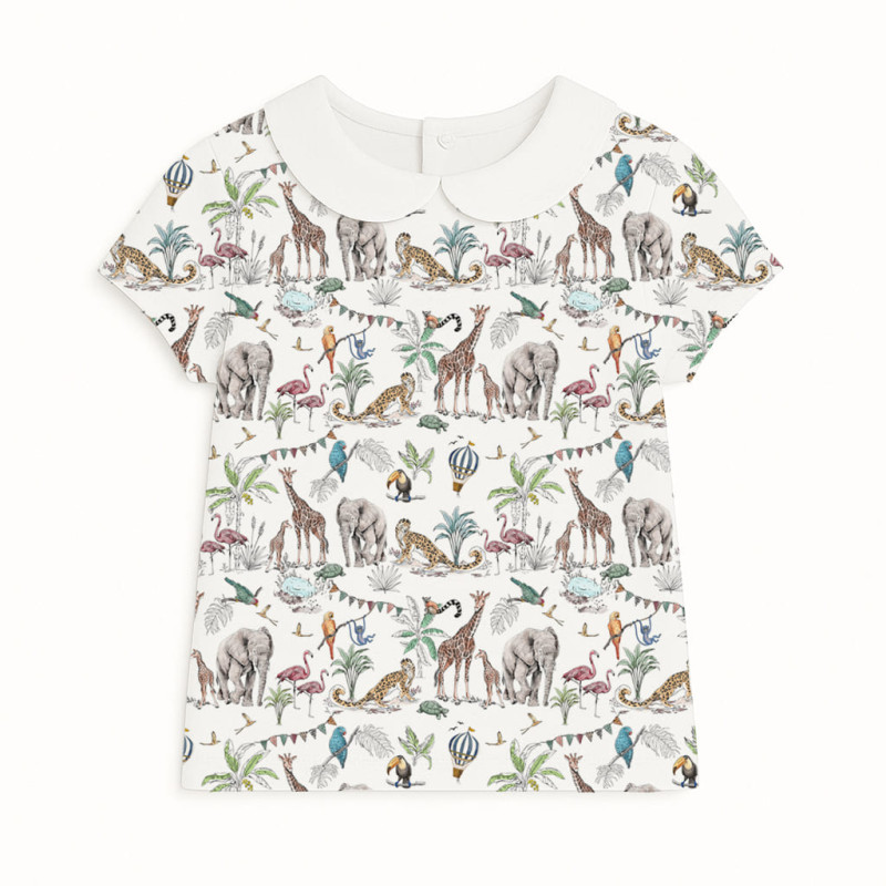 Short Sleeve T-shirt for Boys and Girls with Collar TSH001CL MADAGASKAR