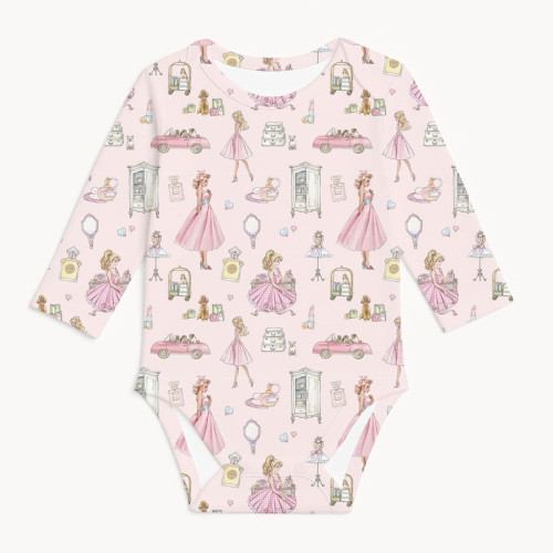 Printed Long-Sleeved Bodyve..