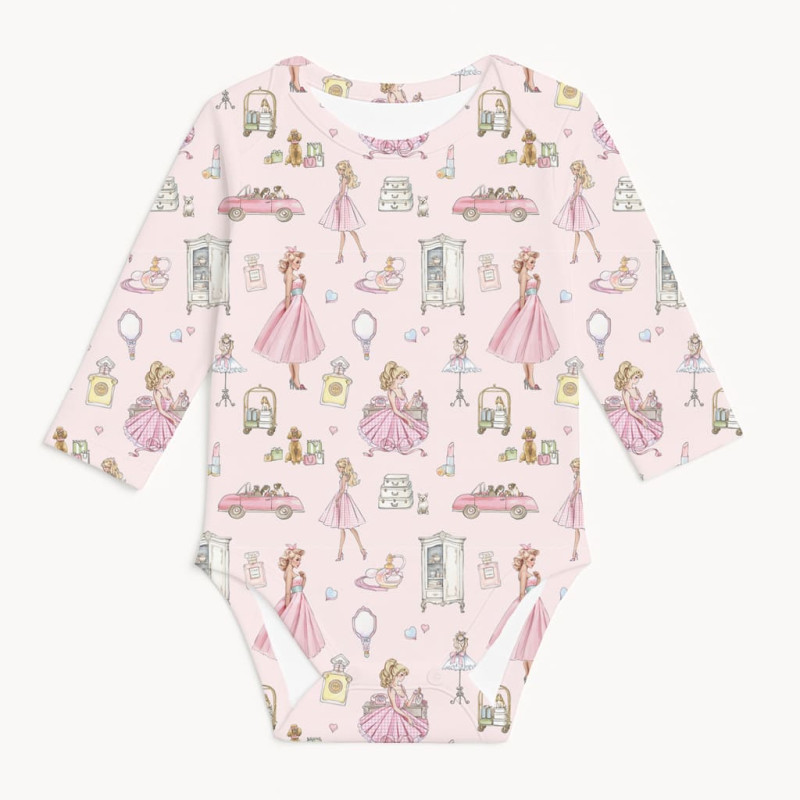 Printed Long-Sleeved Bodyvest for Babies BLS001 MON CHERIE