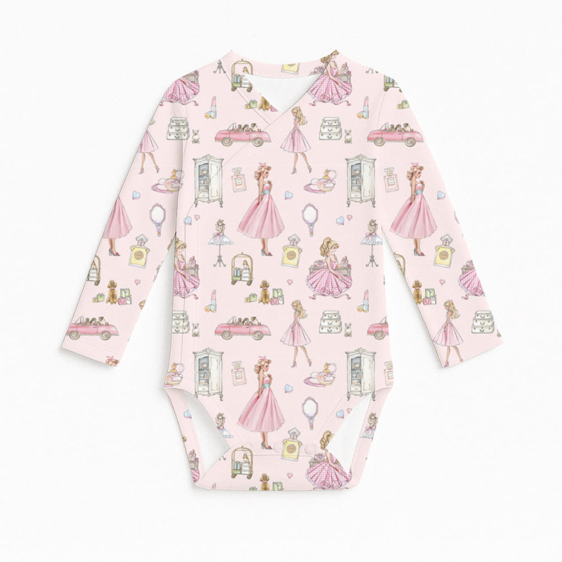 Printed Long-Sleeve Kimono Bodyvest for Babies BLS004 MON CHERIE Printed Long-Sleeve Kimono Bodyvest for Babies BLS004 MON CHERIE
