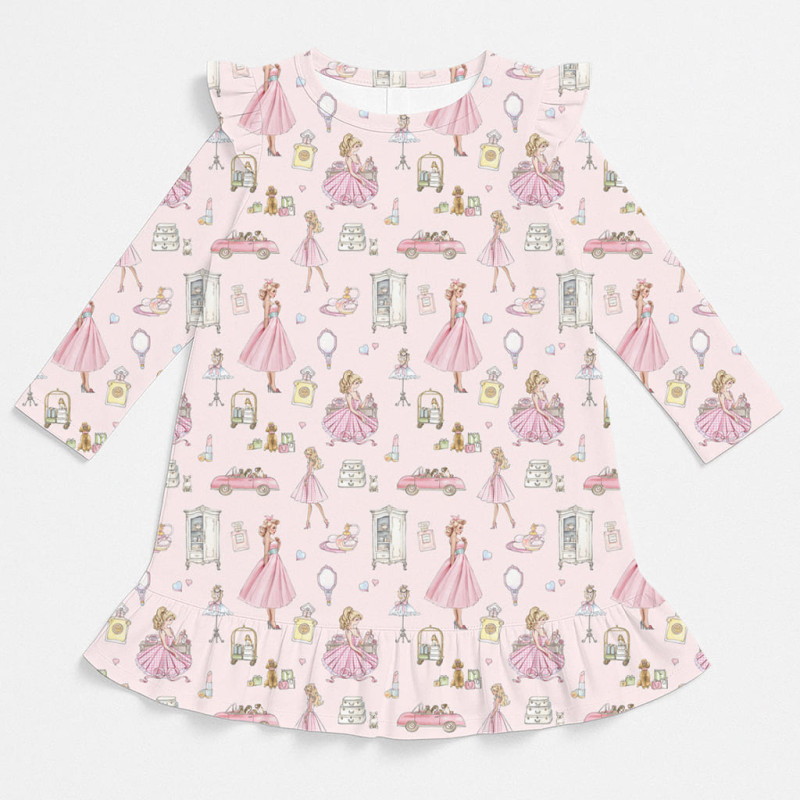 Charming Long-Sleeved Night Dress with Ruffles DR010 MON CHERIE Charming Long-Sleeved Night Dress with Ruffles DR010 MON CHERIE