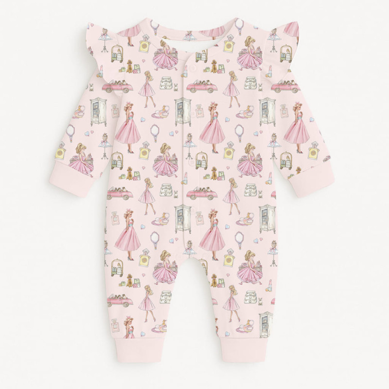 Long sleeve Romper for baby with ruffles K070 MON CHERIE Long sleeve Romper for baby with ruffles K070 MON CHERIE