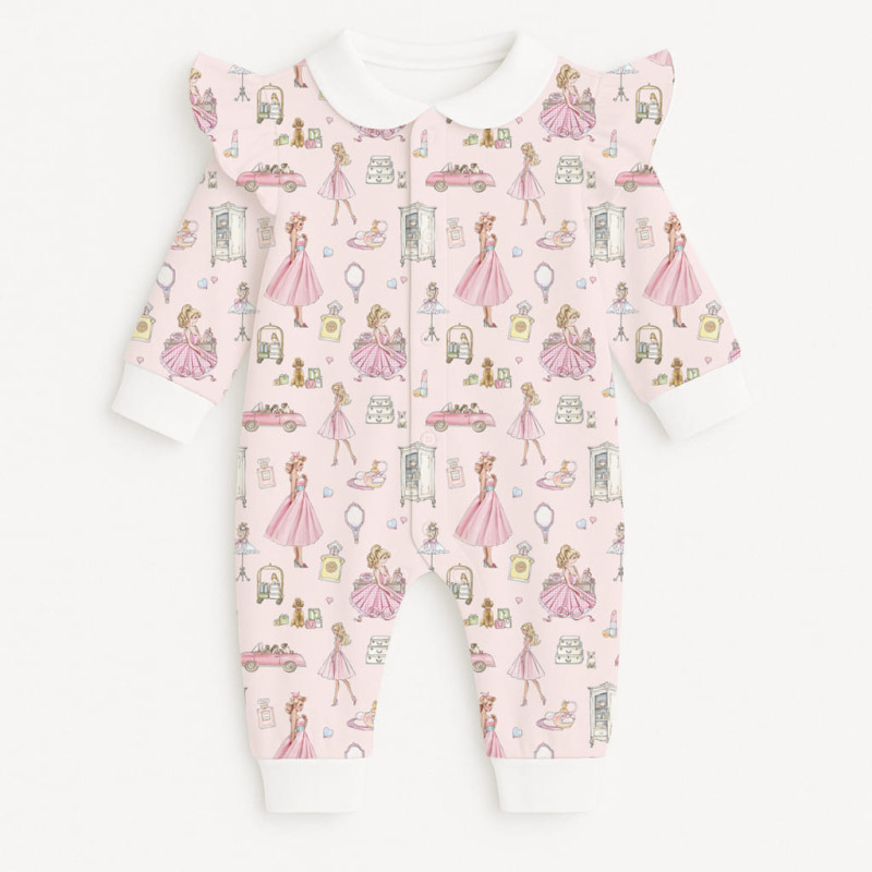 Long sleeve Romper for baby with ruffles and Collar K070CL MON CHERIE Long sleeve Romper for baby with ruffles and Collar K070CL MON CHERIE