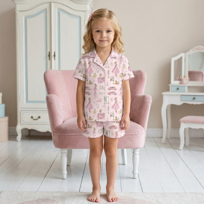 Children’s Pajama Set with Short Sleeves and Shorts PJ023 MON CHERIE