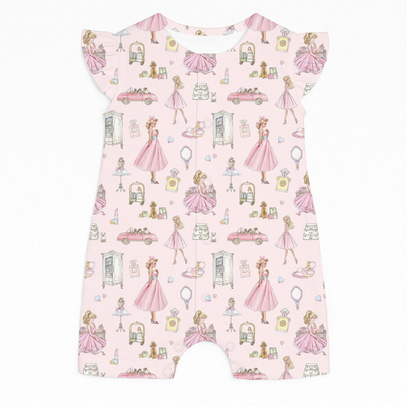 Supima Cotton Shortie with Ruffles R007 MON CHERIE