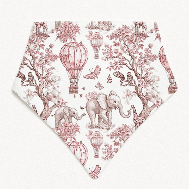 Triangle Bandana Bib for Babies Bib001 Pink Toile Africa Triangle Bandana Bib for Babies Bib001 Pink Toile Africa