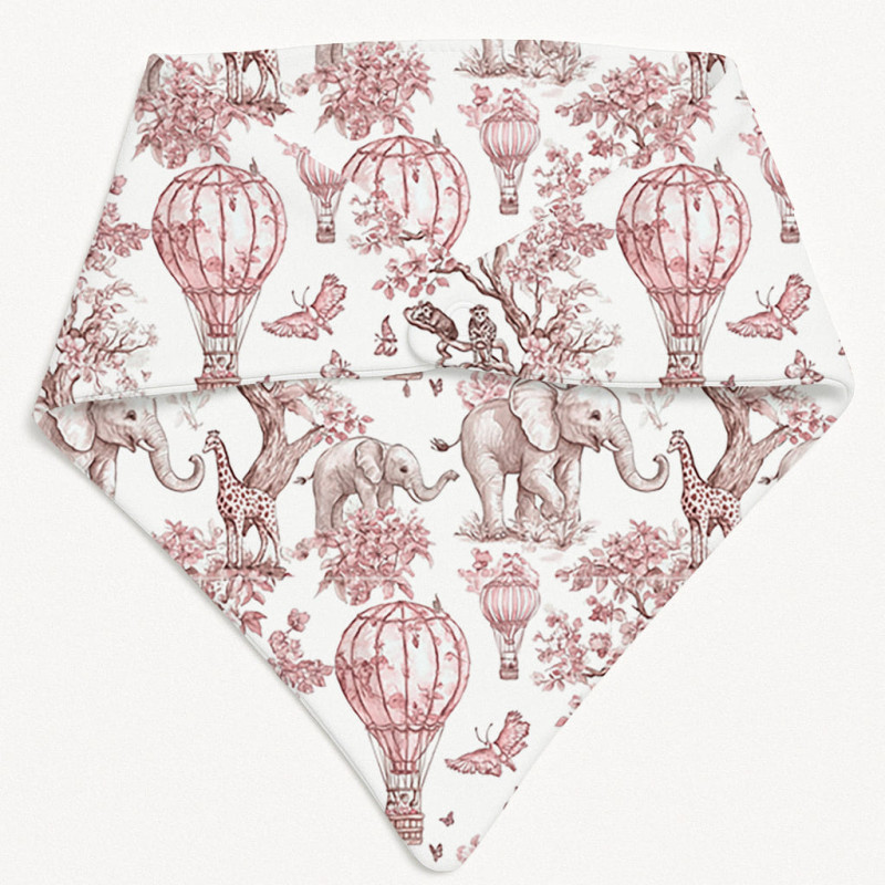 Triangle Bandana Bib for Babies Bib001 Pink Toile Africa Triangle Bandana Bib for Babies Bib001 Pink Toile Africa