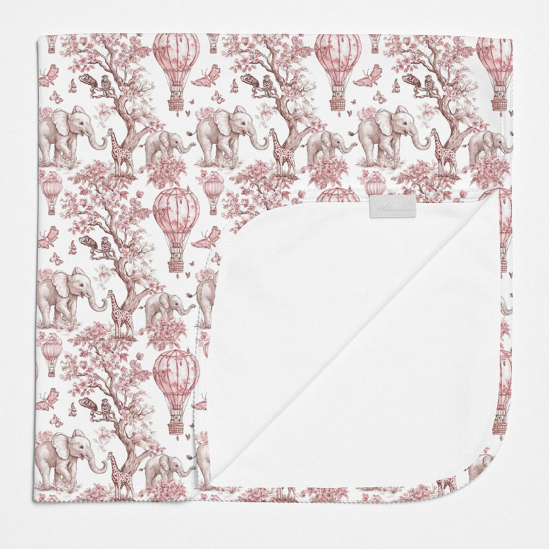 Two-Layer Baby Blanket BL001 Pink Toile Africa Two-Layer Baby Blanket BL001 Pink Toile Africa