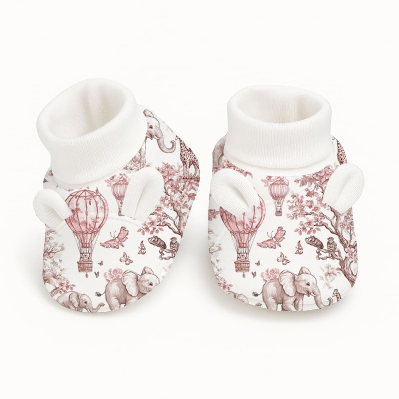 Забавні пінетки з вушками BT001 Pink Toile Africa