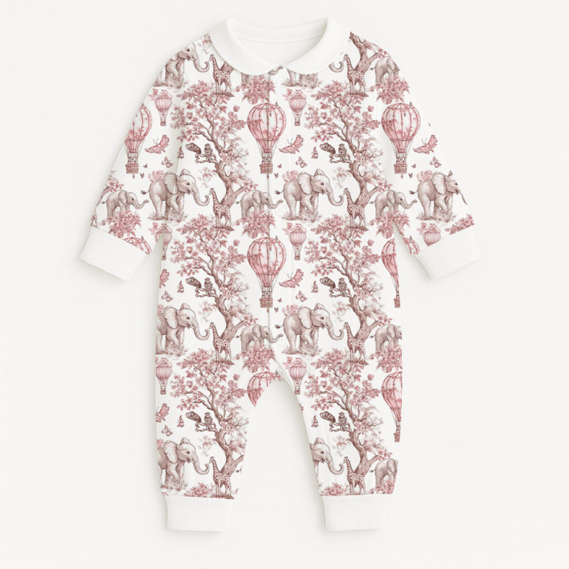 Ромпер з довгим рукавом i комірцем K060CL Pink Toile Africa Ромпер з довгим рукавом i комірцем K060CL Pink Toile Africa