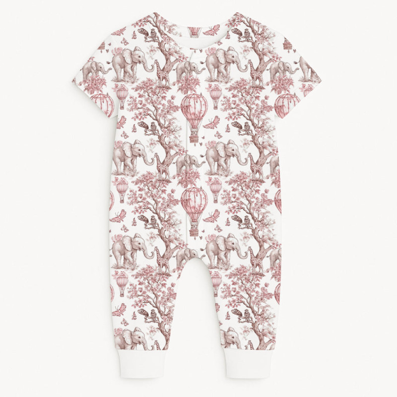 Romper Short sleeve K061 Pink Toile Africa Romper Short sleeve K061 Pink Toile Africa