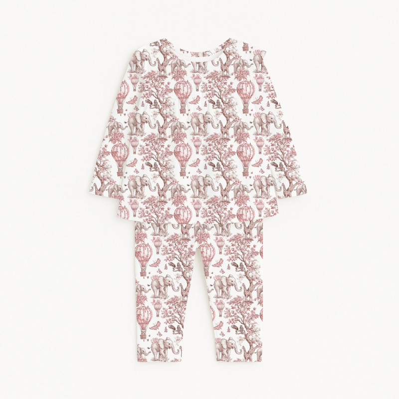Yoke Girls Pyjama long sleeve 100% organic Cotton PJ029 Pink Toile Africa