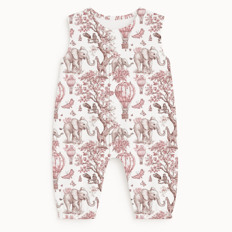 Long Supima Cotton Shortie with Sleeves R009 Pink Toile Africa Long Supima Cotton Shortie with Sleeves R009 Pink Toile Africa