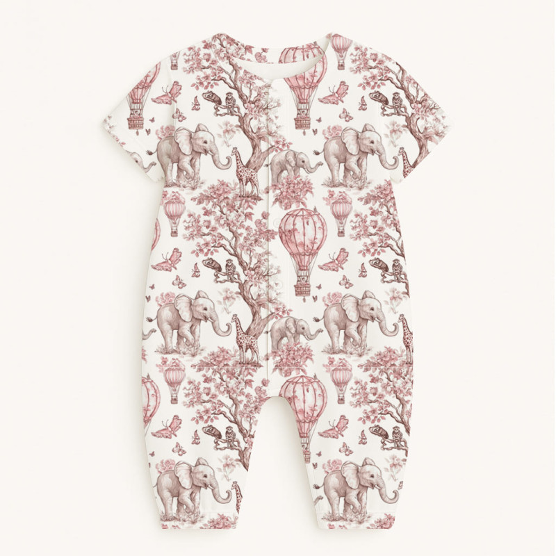 Long Supima Cotton Shortie with Sleeves R017 Pink Toile Africa Long Supima Cotton Shortie with Sleeves R017 Pink Toile Africa