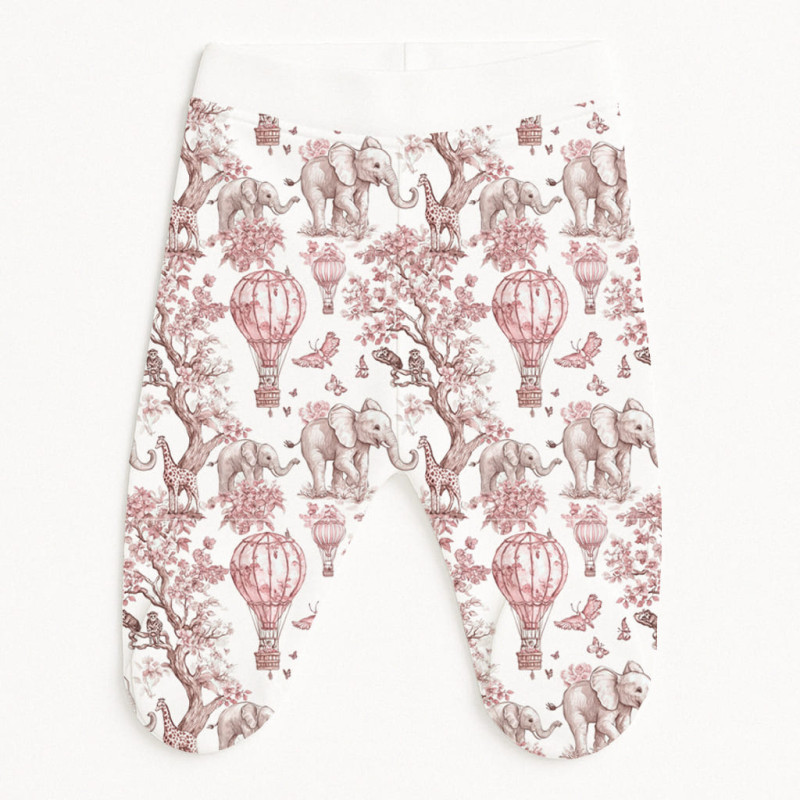 Footed Baby Pants SH002 Pink Toile Africa Footed Baby Pants SH002 Pink Toile Africa