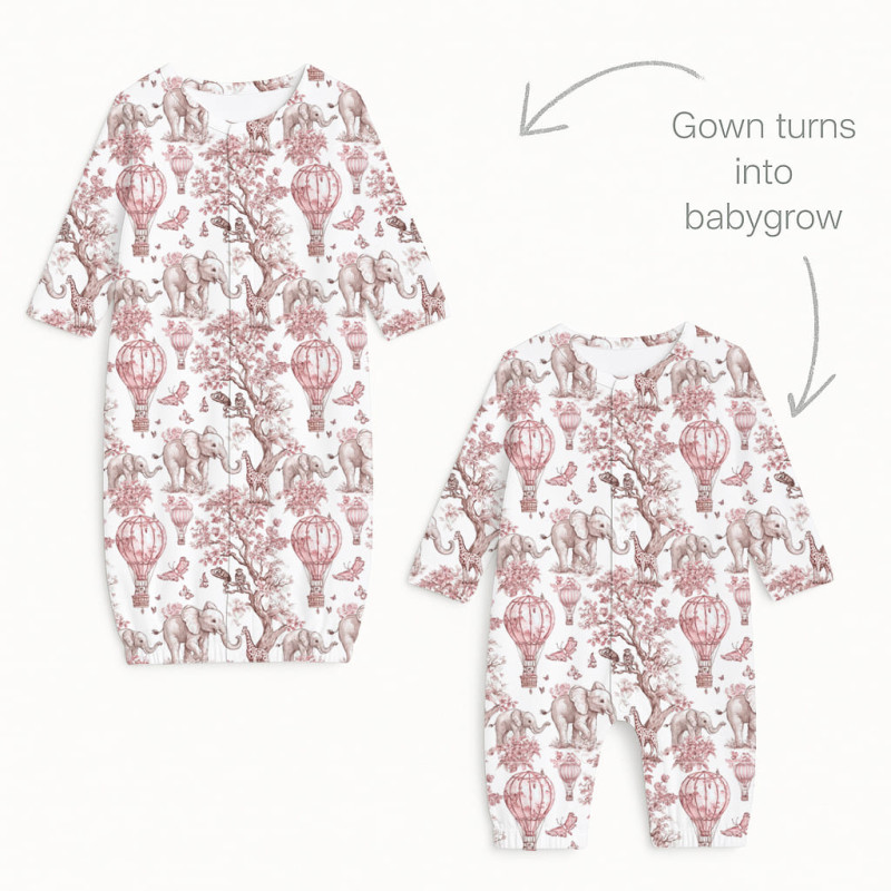 Baby converter gown TR001 Pink Toile Africa