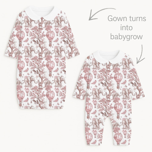 Baby converter gown with co..
