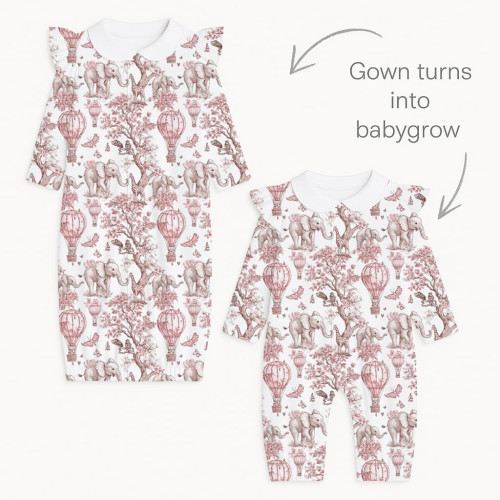 Baby converter gown with co..