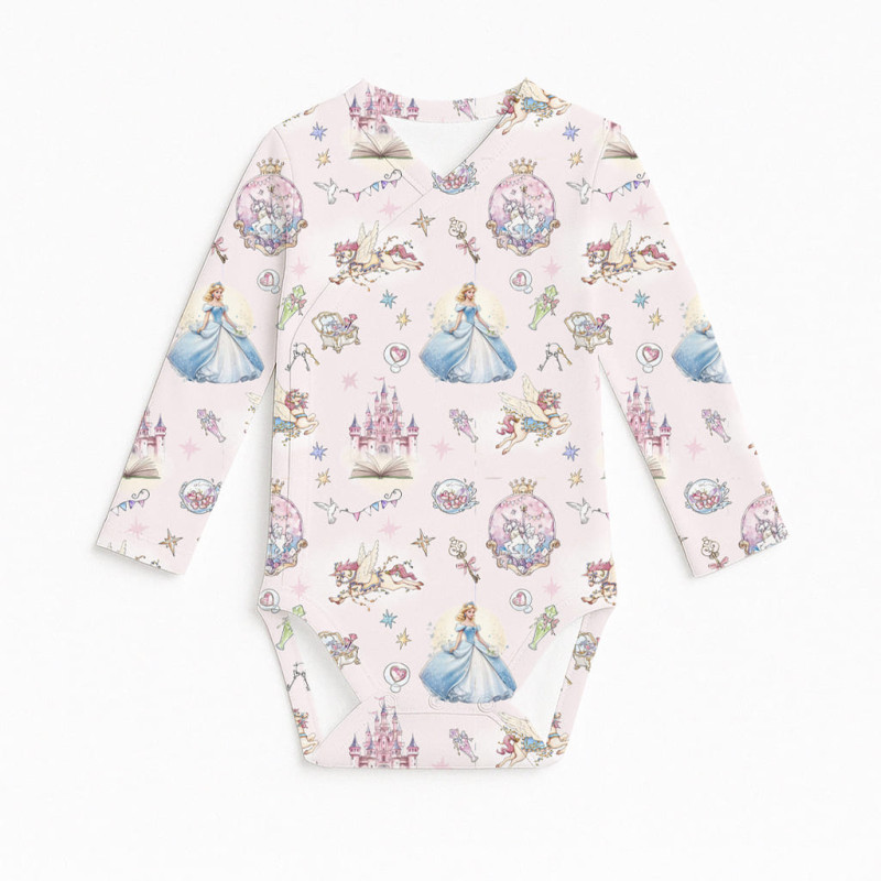 Printed Long-Sleeve Kimono Bodyvest for Babies BLS004 ROSEMARY Printed Long-Sleeve Kimono Bodyvest for Babies BLS004 ROSEMARY