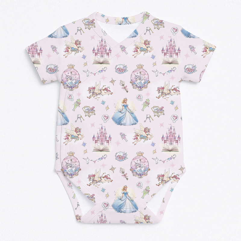 Printed Short-Sleeve Kimono Bodyvest for Babies BSHL004 ROSEMARY Printed Short-Sleeve Kimono Bodyvest for Babies BSHL004 ROSEMARY
