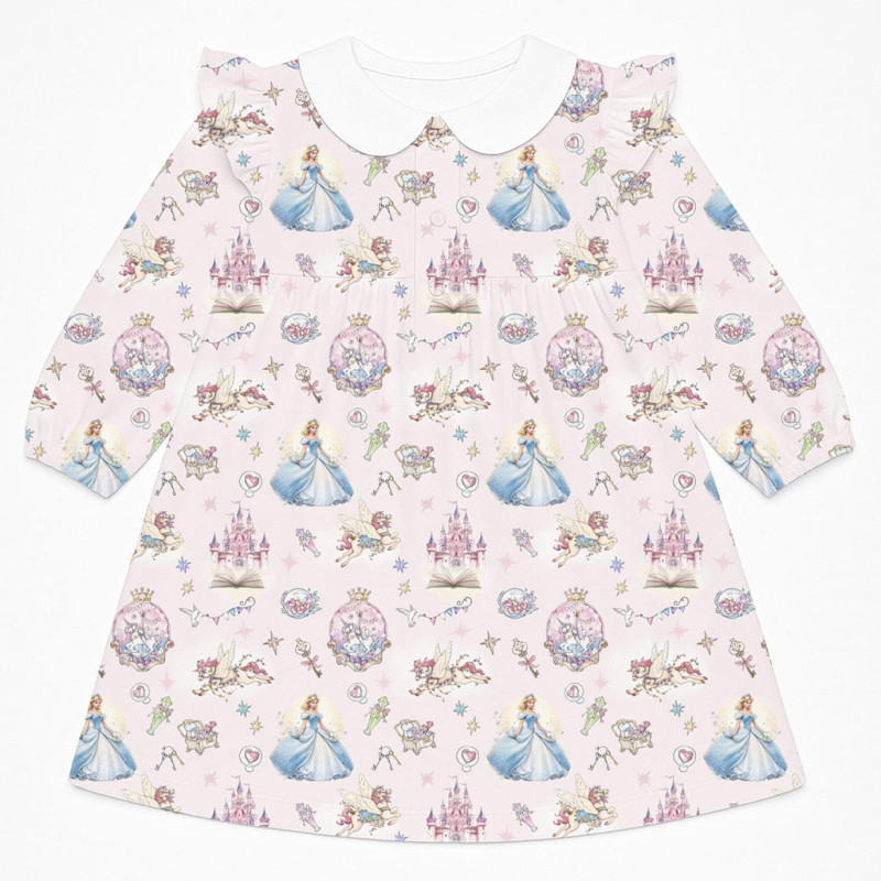 Charming Long-Sleeved Dress with Ruffles and Collar DR017CL ROSEMARY