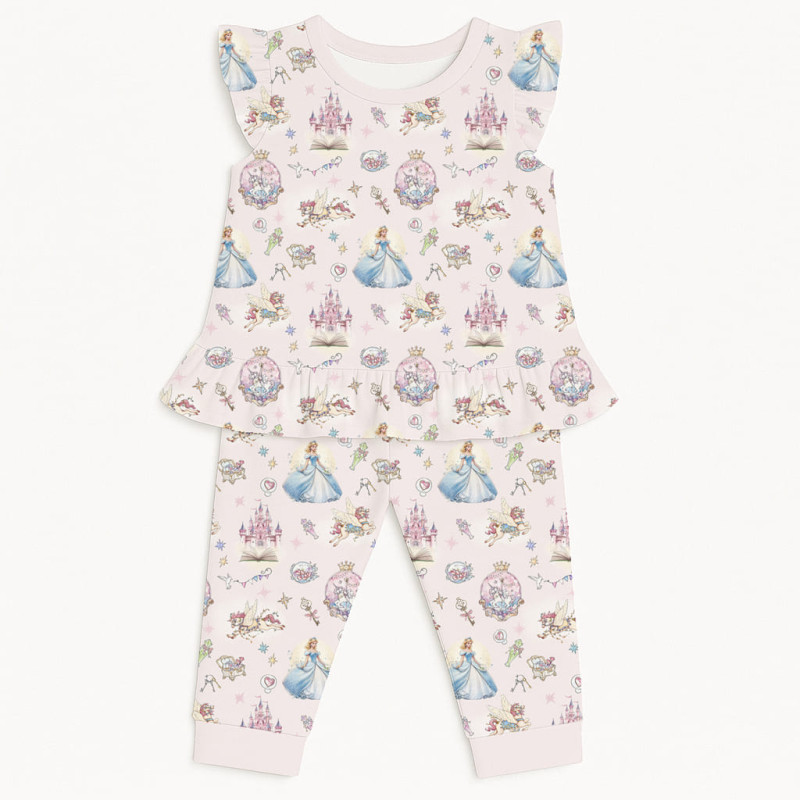 Girls Supima Cotton Pyjamas with Ruffles – PJ012 ROSEMARY Girls Supima Cotton Pyjamas with Ruffles – PJ012 ROSEMARY